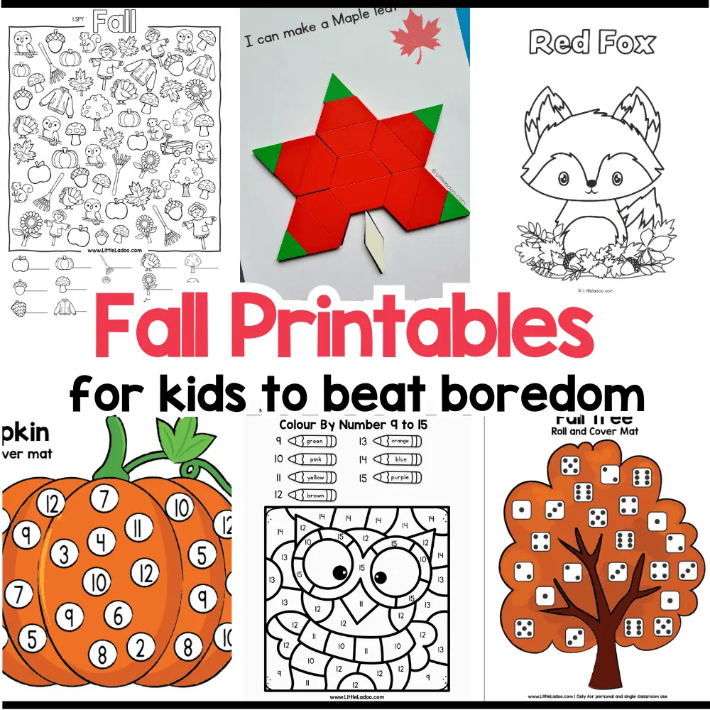 free printable fall worksheets for kindergarten