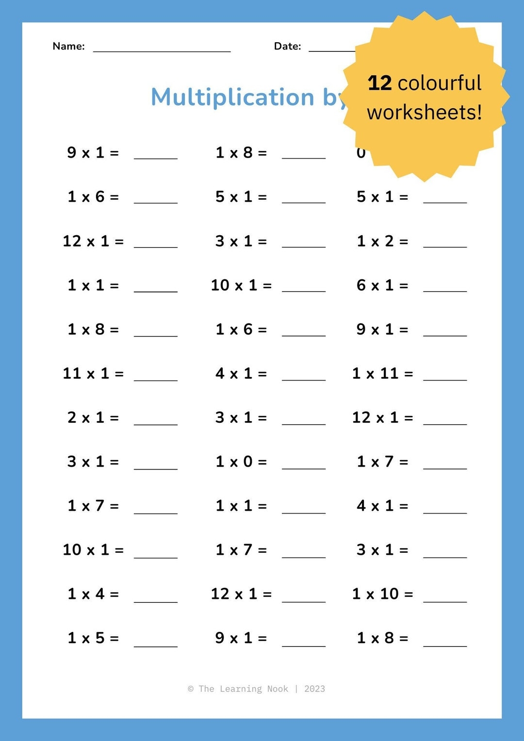 multiplication table printable worksheet multiplication table printable worksheet