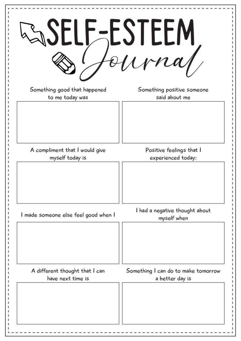 13 Self Esteem Worksheets For Students