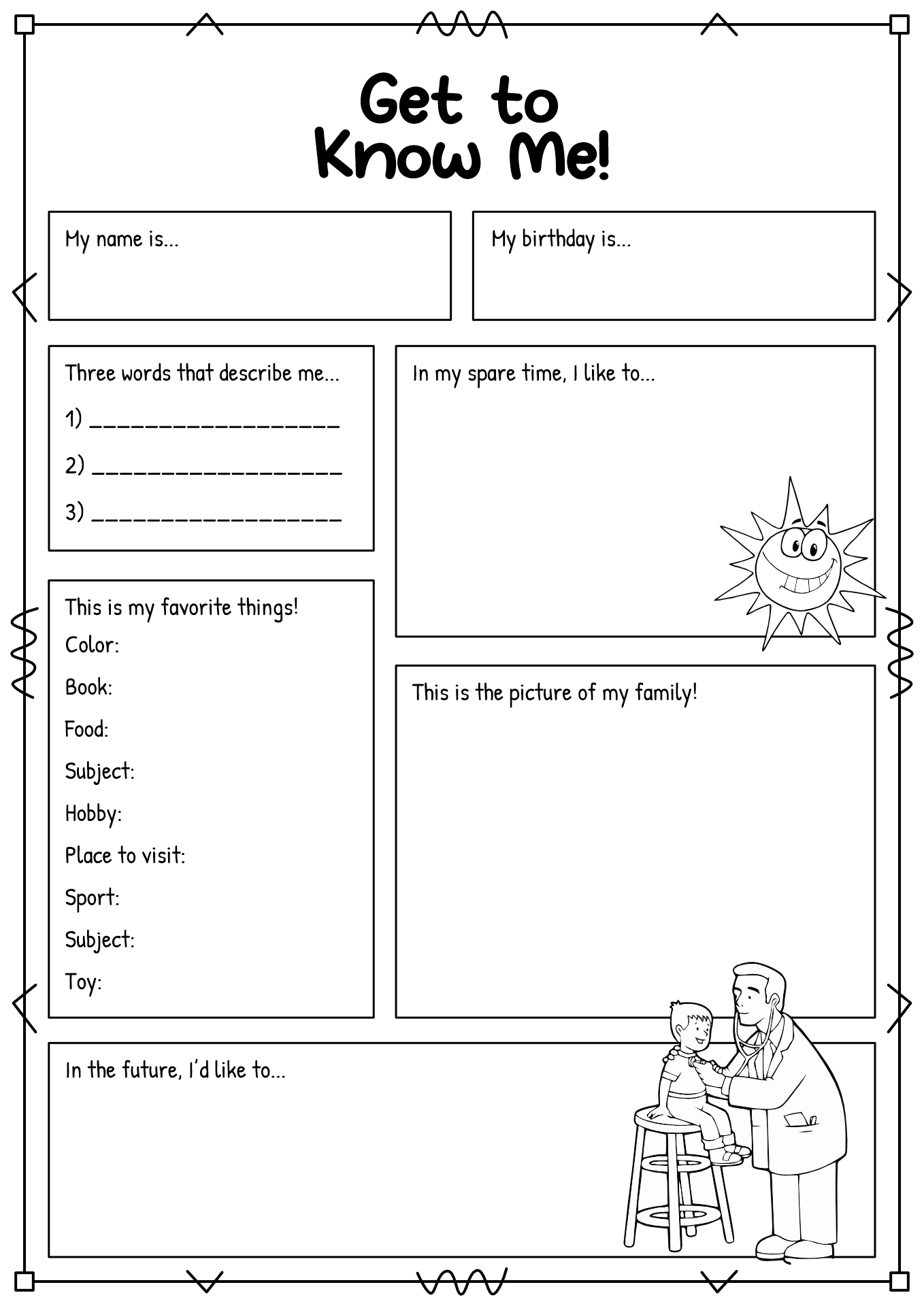 free printable getting to know you worksheets