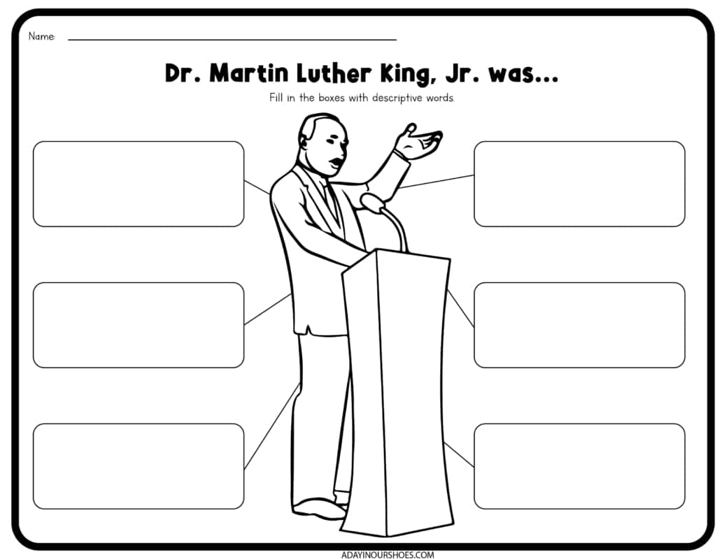 free printable martin luther king worksheets