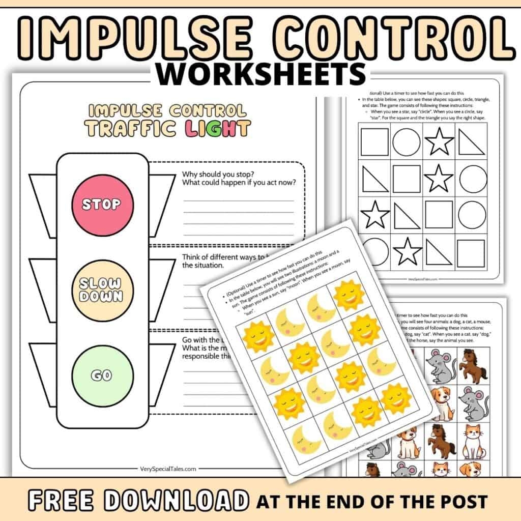 free printable impulse control worksheets printable