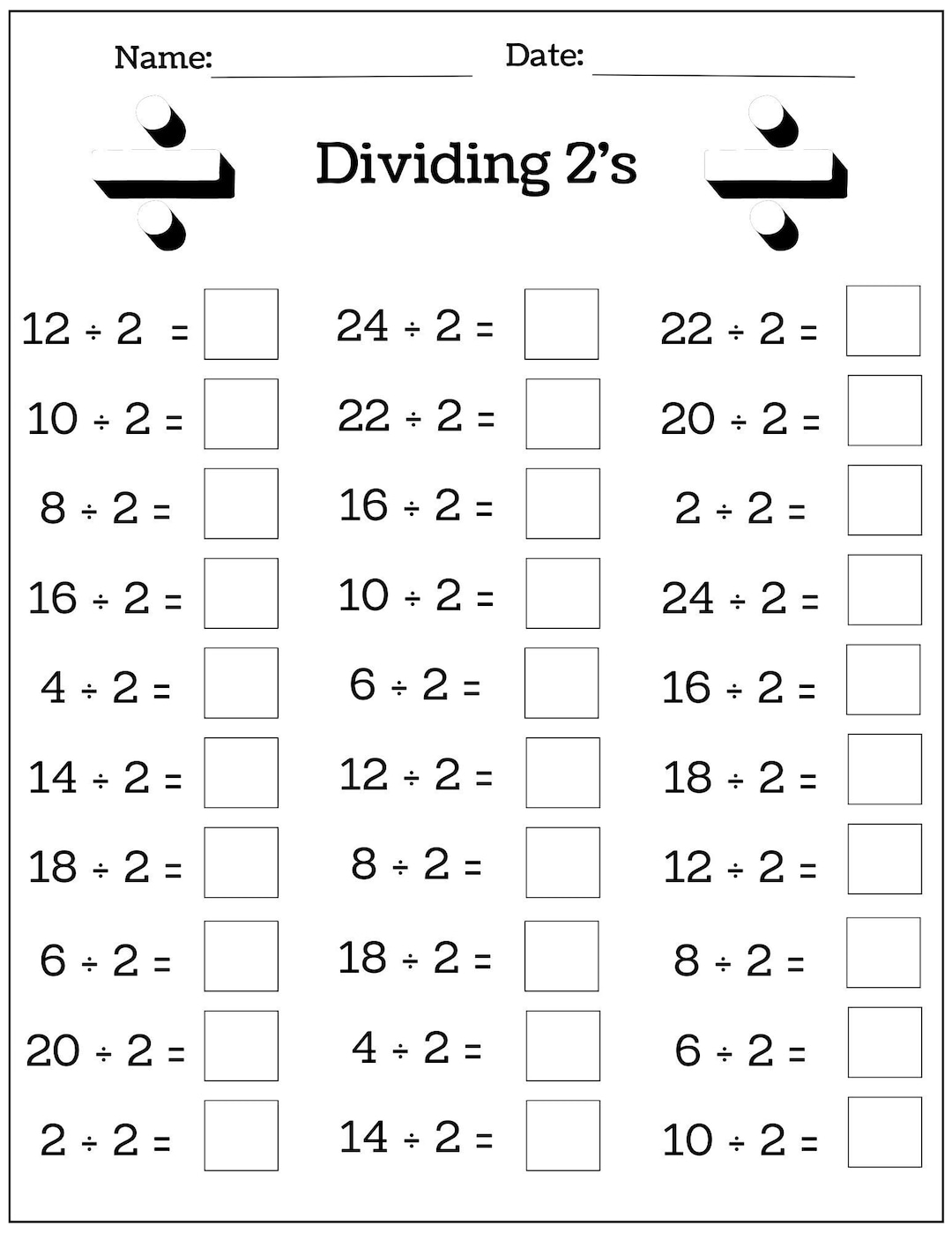 free printable division worksheets