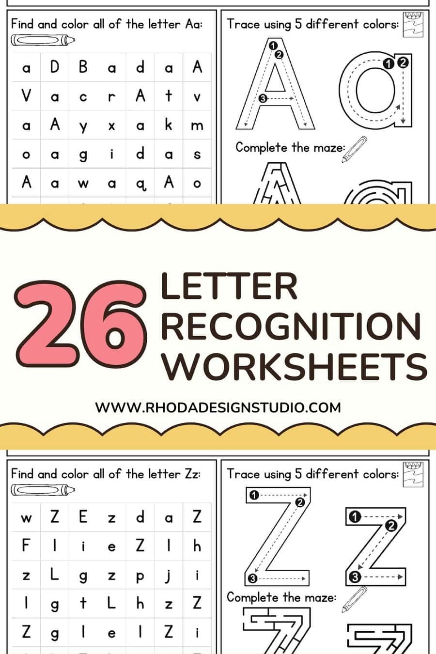free printable letter recognition worksheets