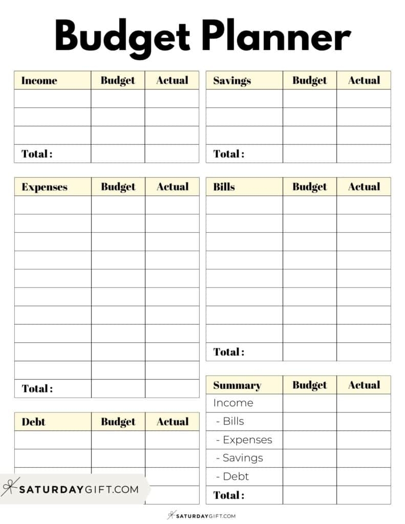 easy budget worksheet printable