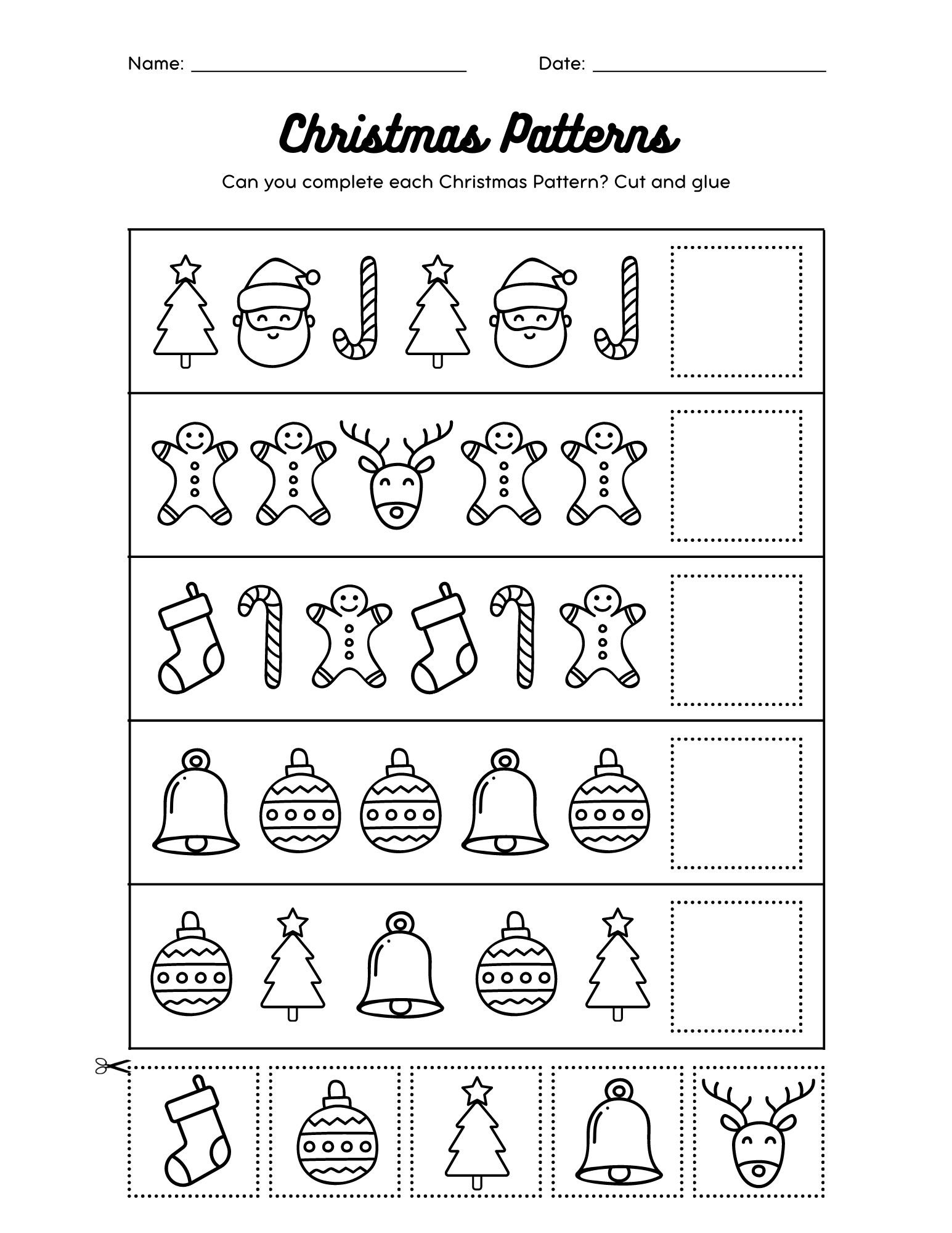 christmas worksheets printables free