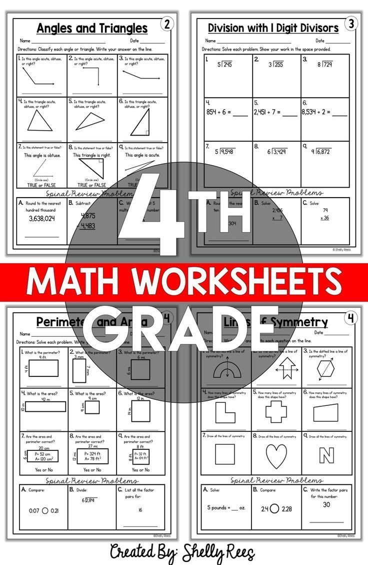 4th Grade Math Worksheets 4th Grade Math Worksheets