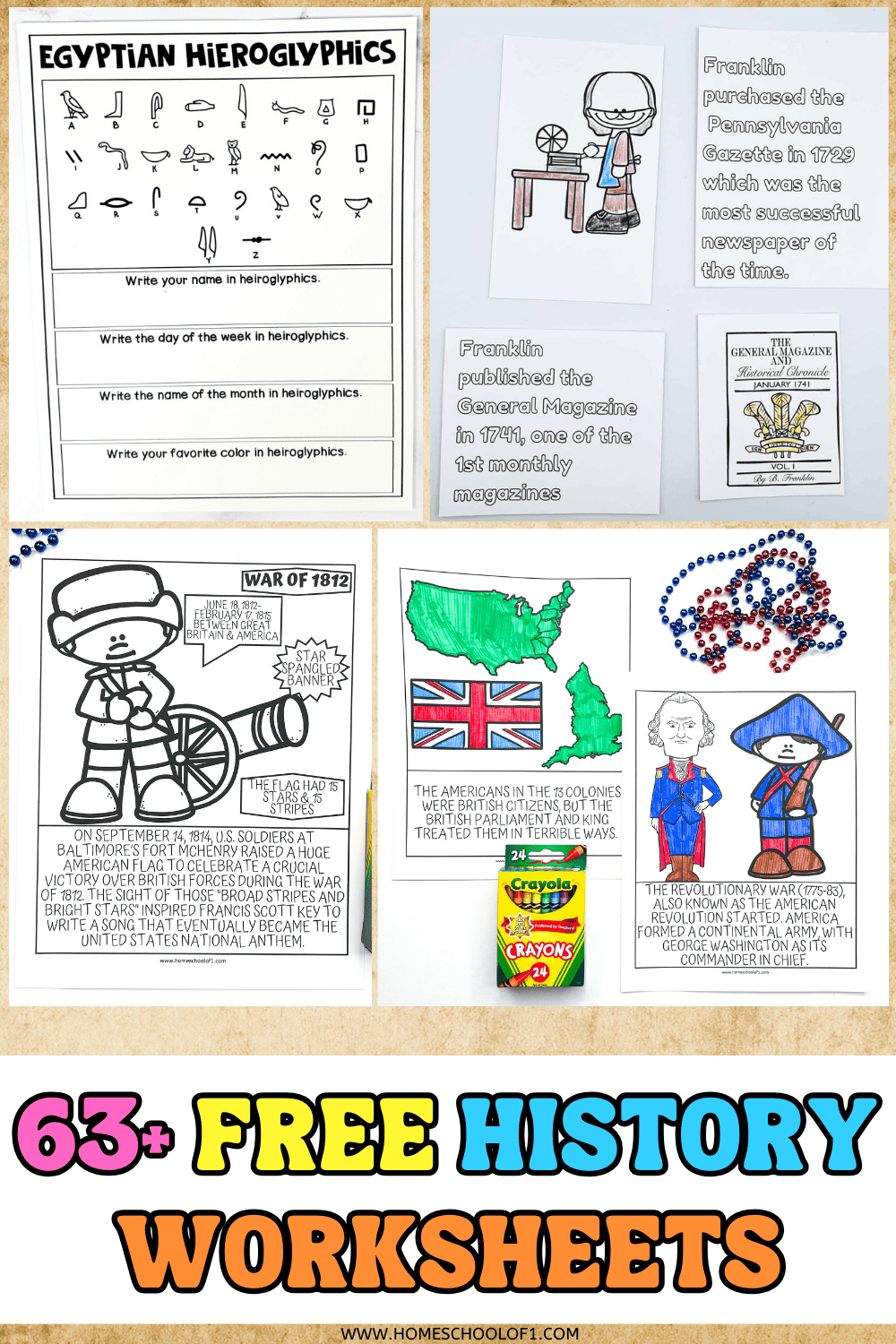 free printable history worksheets