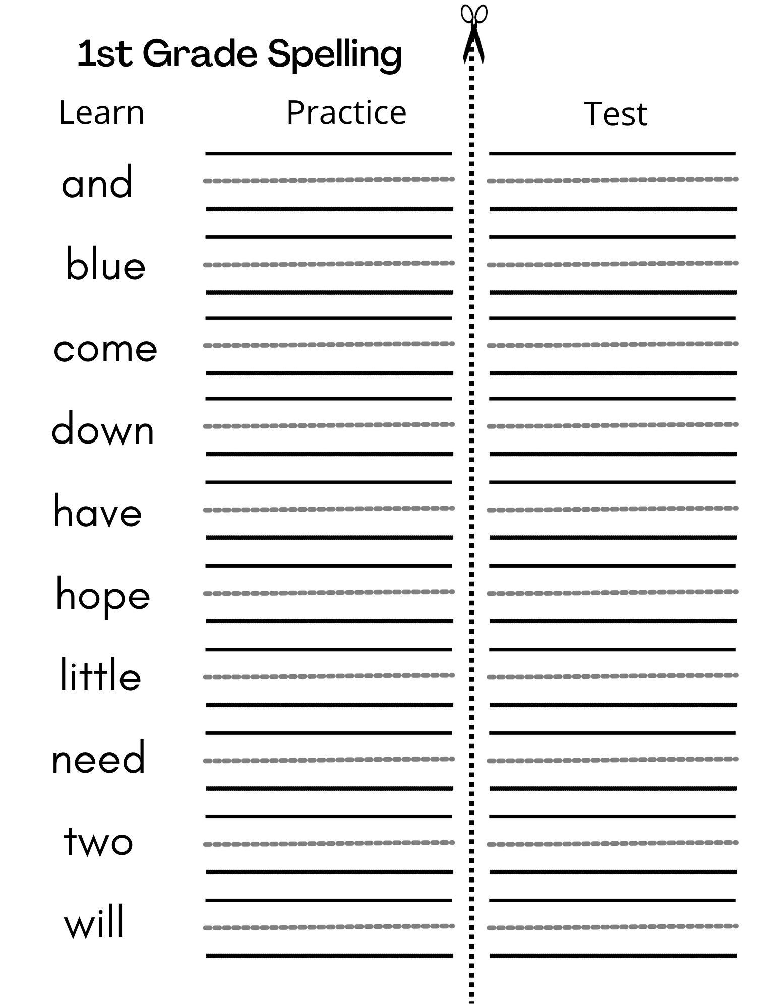 first grade printable worksheets