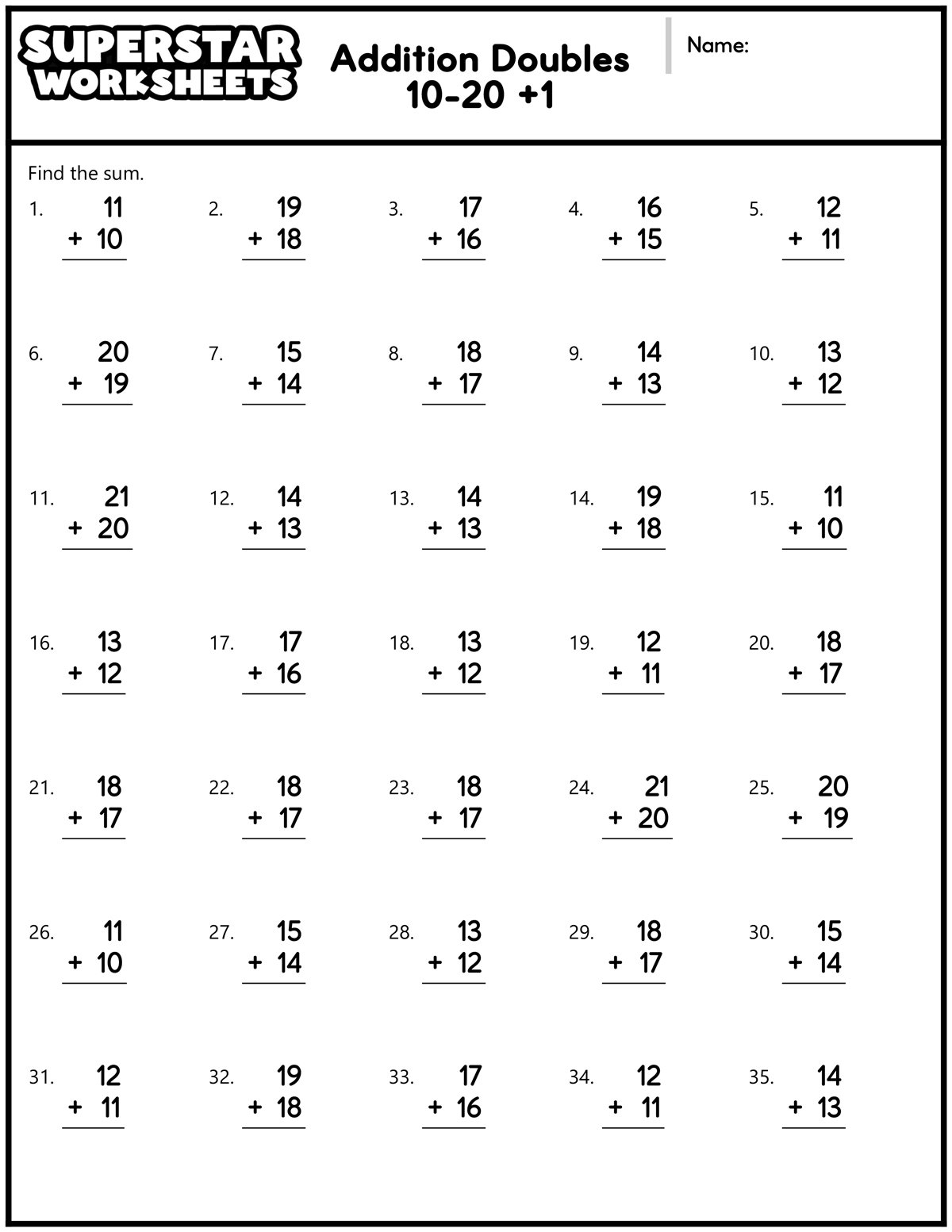 free printable addition worksheets for grade 1