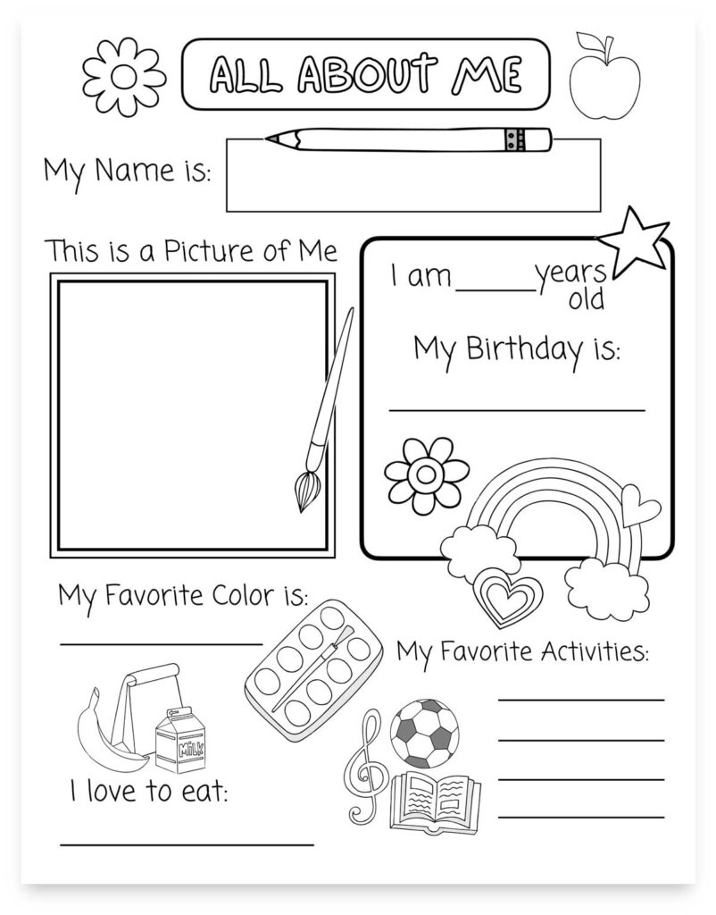 all about me worksheet printable all about me worksheet printable