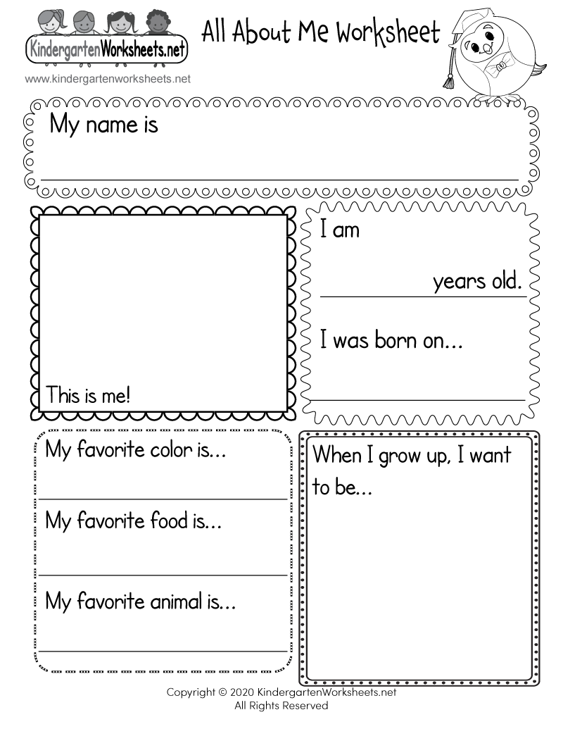 free printable all about me worksheet preschool