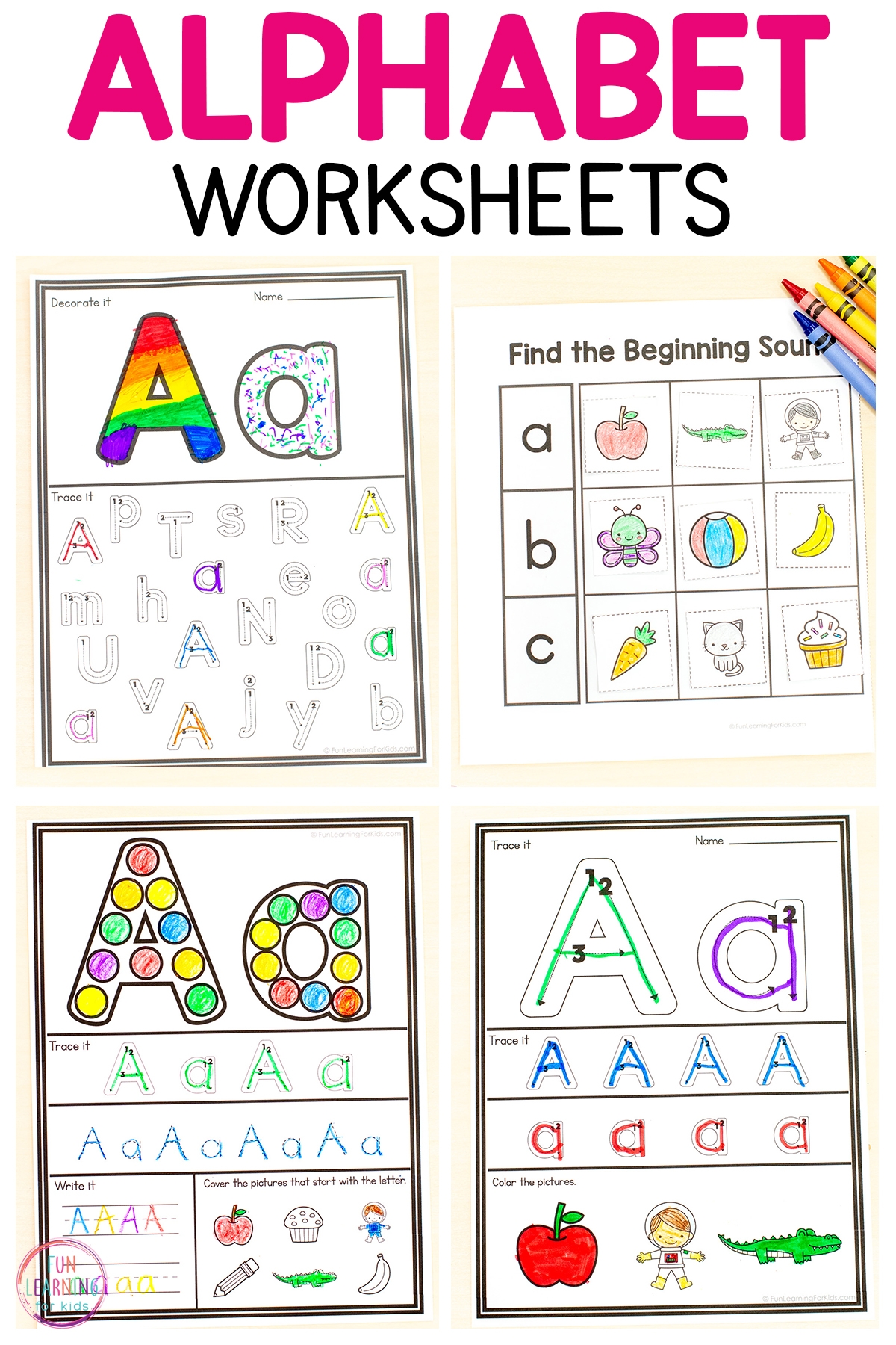 free printable beginner alphabet worksheets