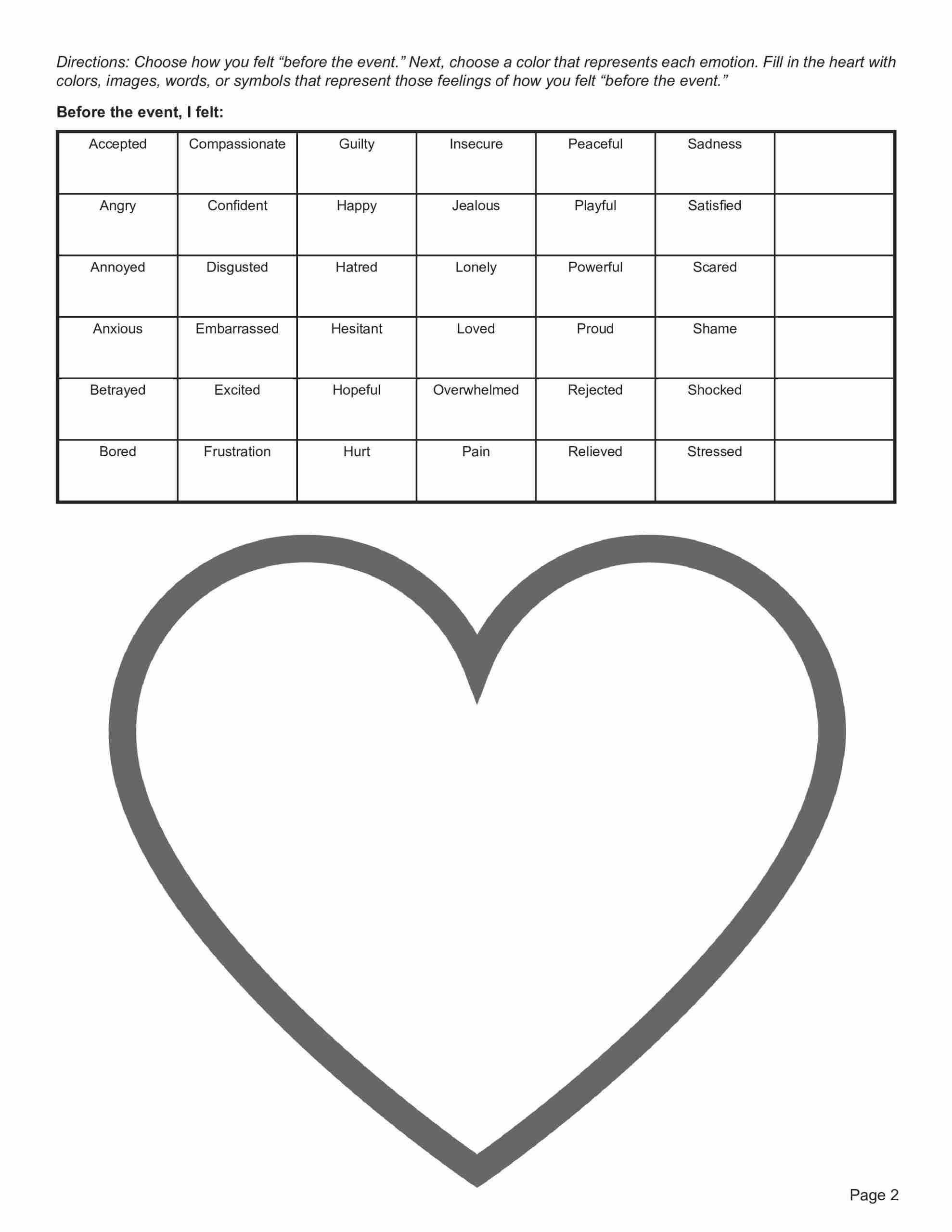 Art Therapy Color Your Feelings Before And After Event Worksheet TherapyByPro Art Therapy Color Your Feelings Before And After Event Worksheet TherapyByPro