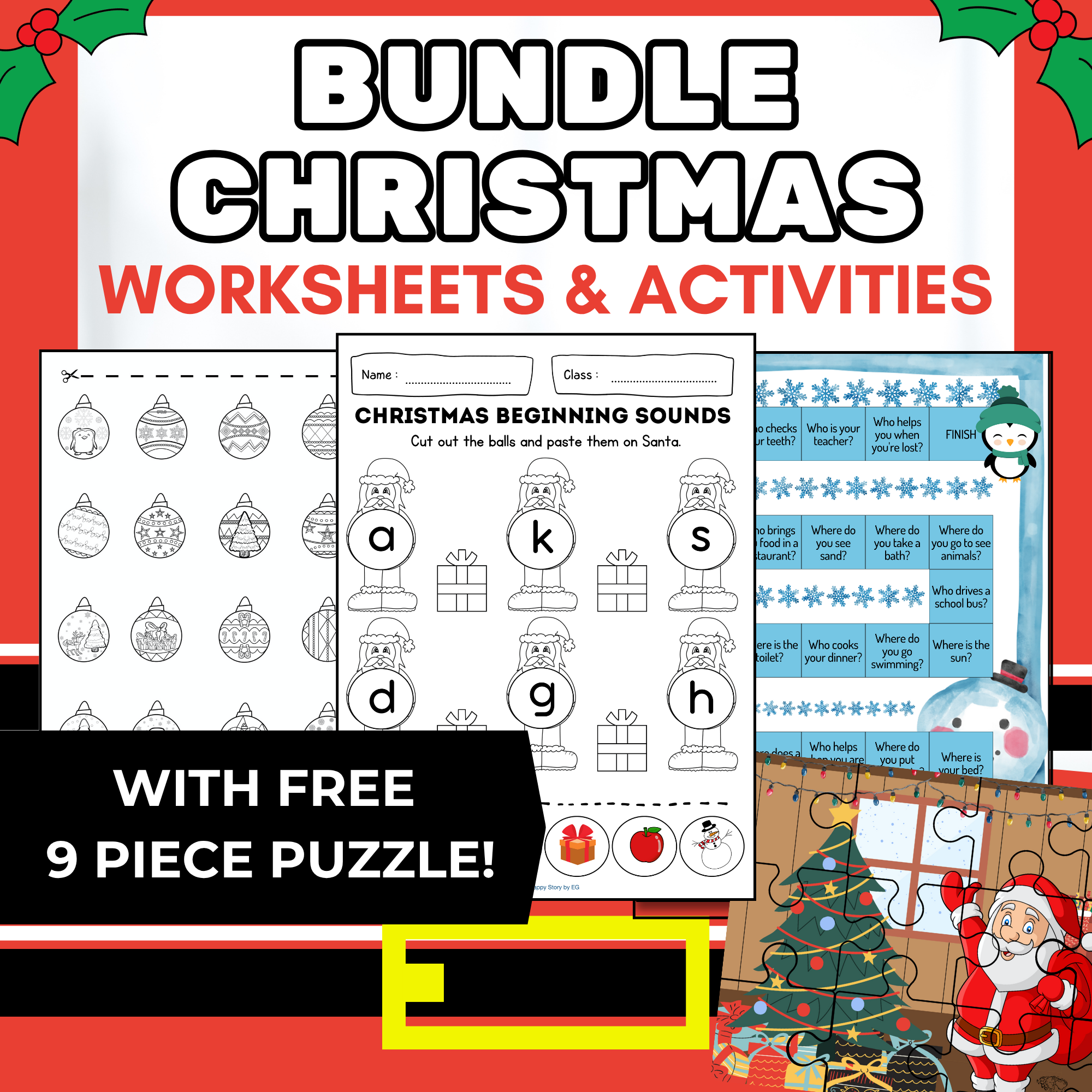 free printable worksheets for christmas