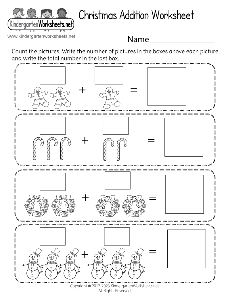 free printable christmas math worksheets