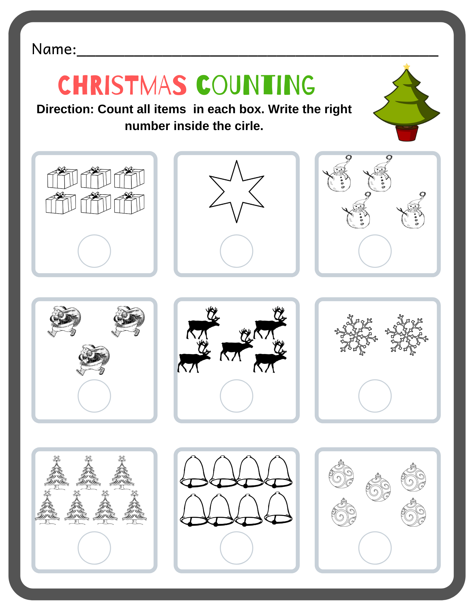 printable christmas math worksheets