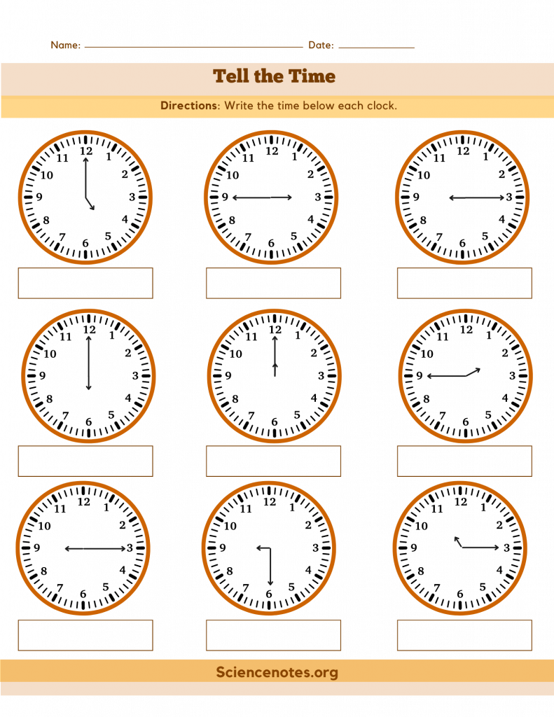 free printable clock worksheets