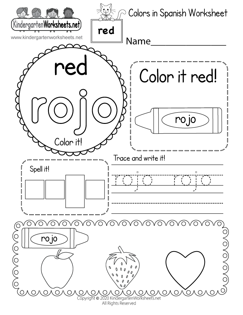 free printable worksheets in spanish