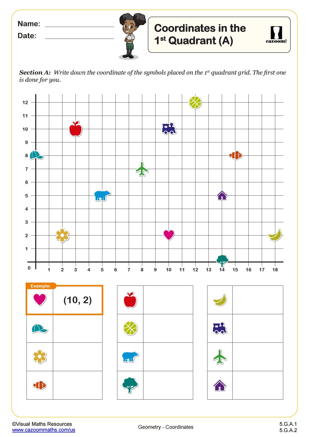 coordinate plane worksheets printable