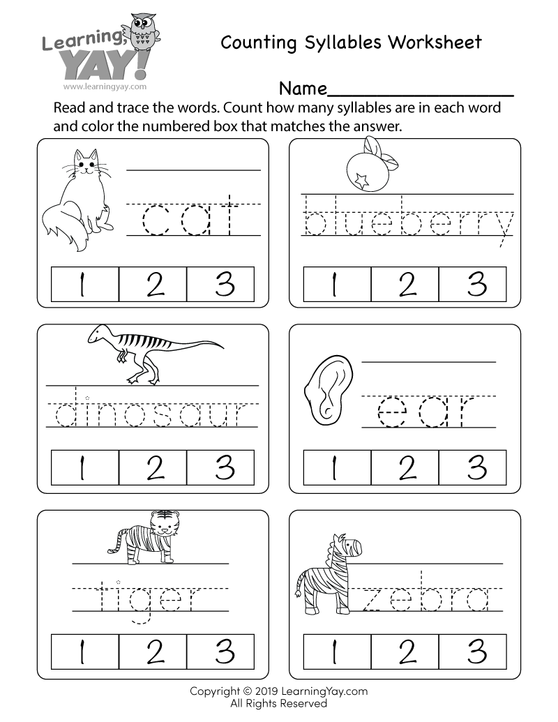 Counting Syllables Worksheet For 1st Grade Free Printable Counting Syllables Worksheet For 1st Grade Free Printable