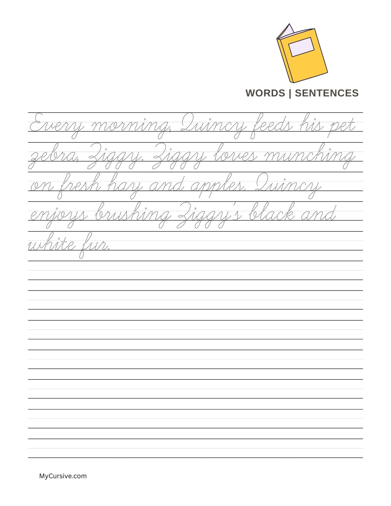 cursive printable worksheets