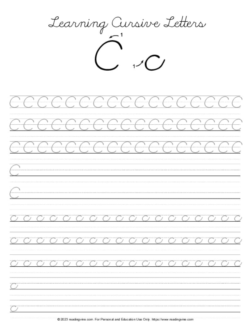 free printable cursive handwriting worksheets pdf