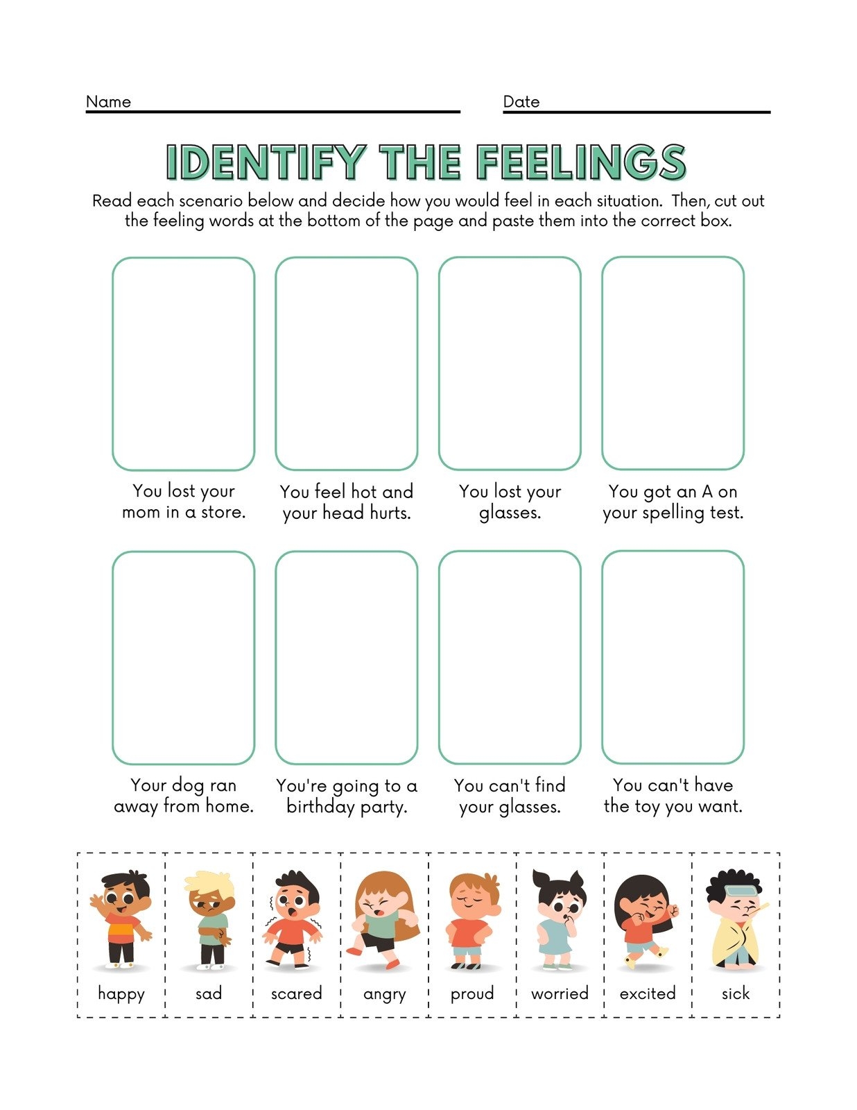Customize 35 Emotions Worksheet Templates Online Canva