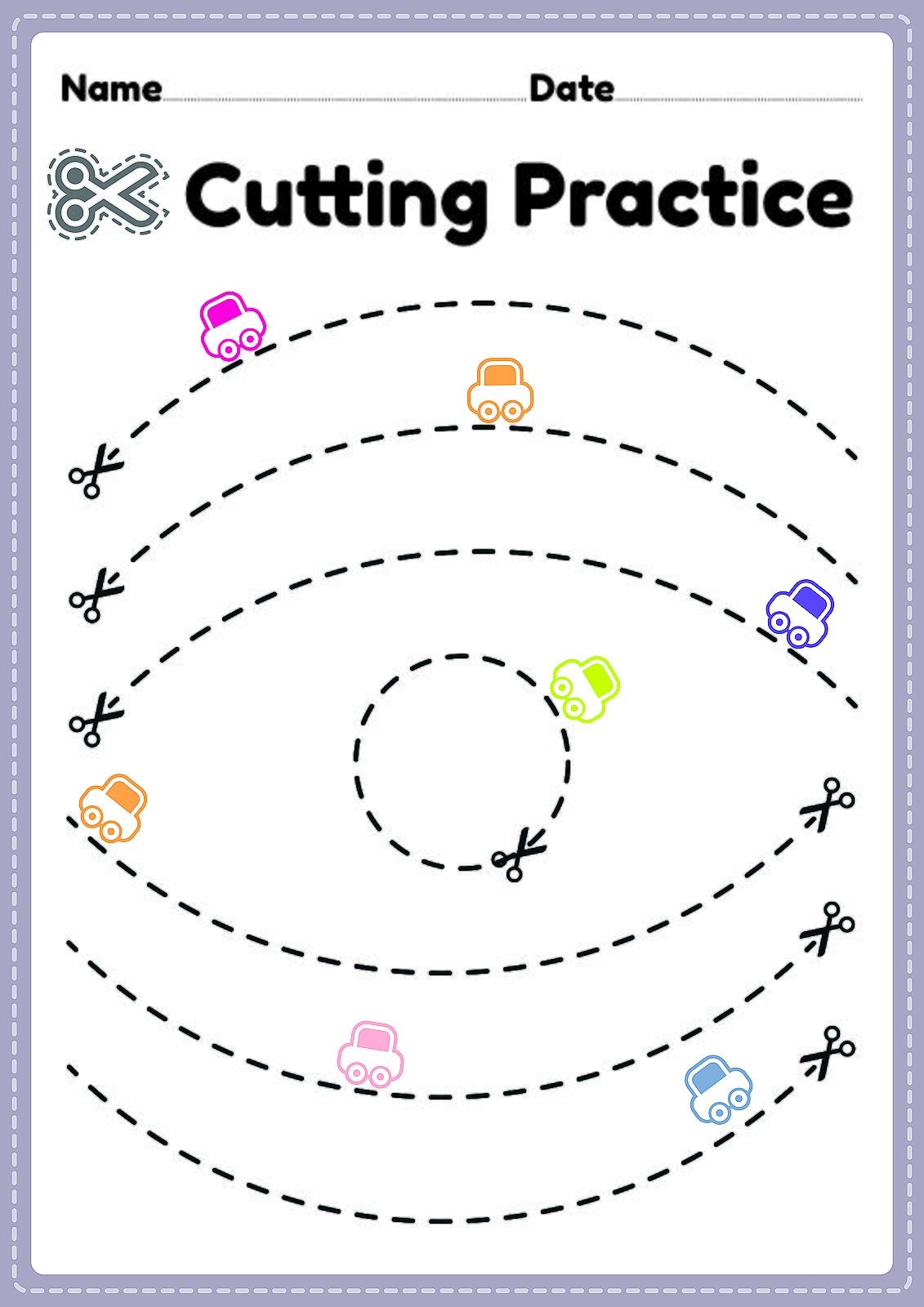 cutting worksheet for preschoolers printable