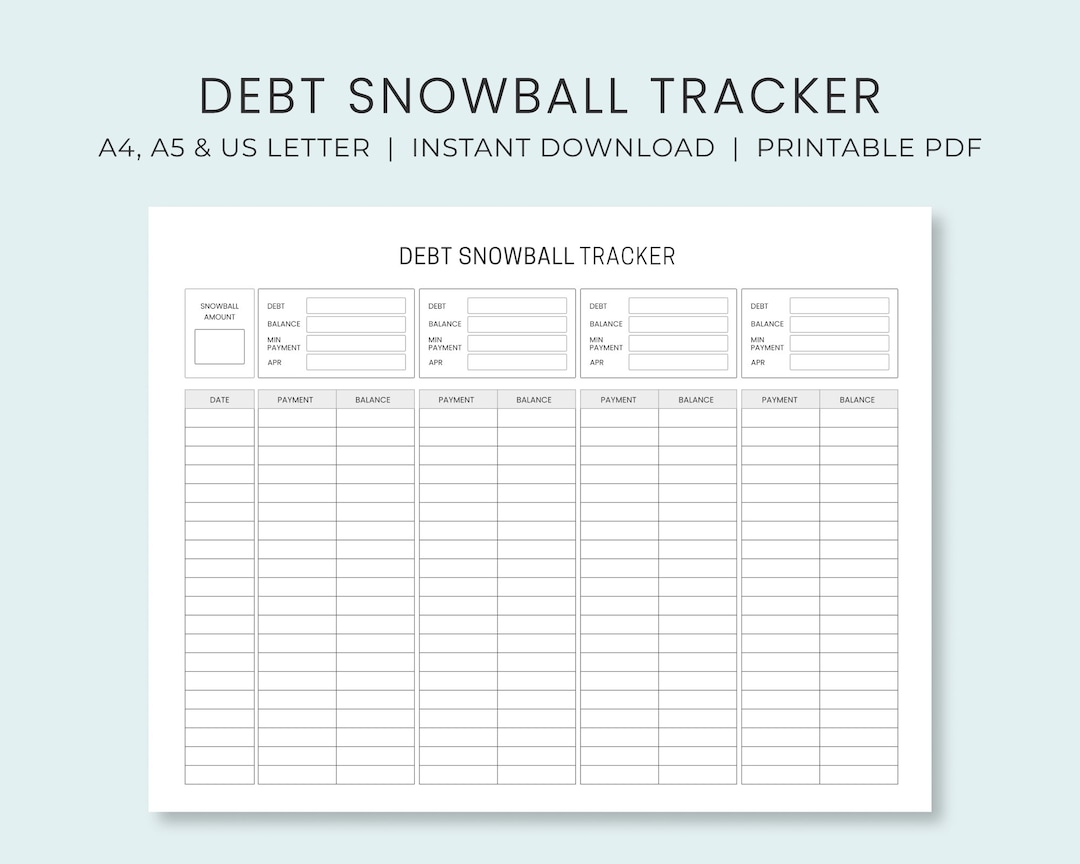 free printable debt snowball worksheet