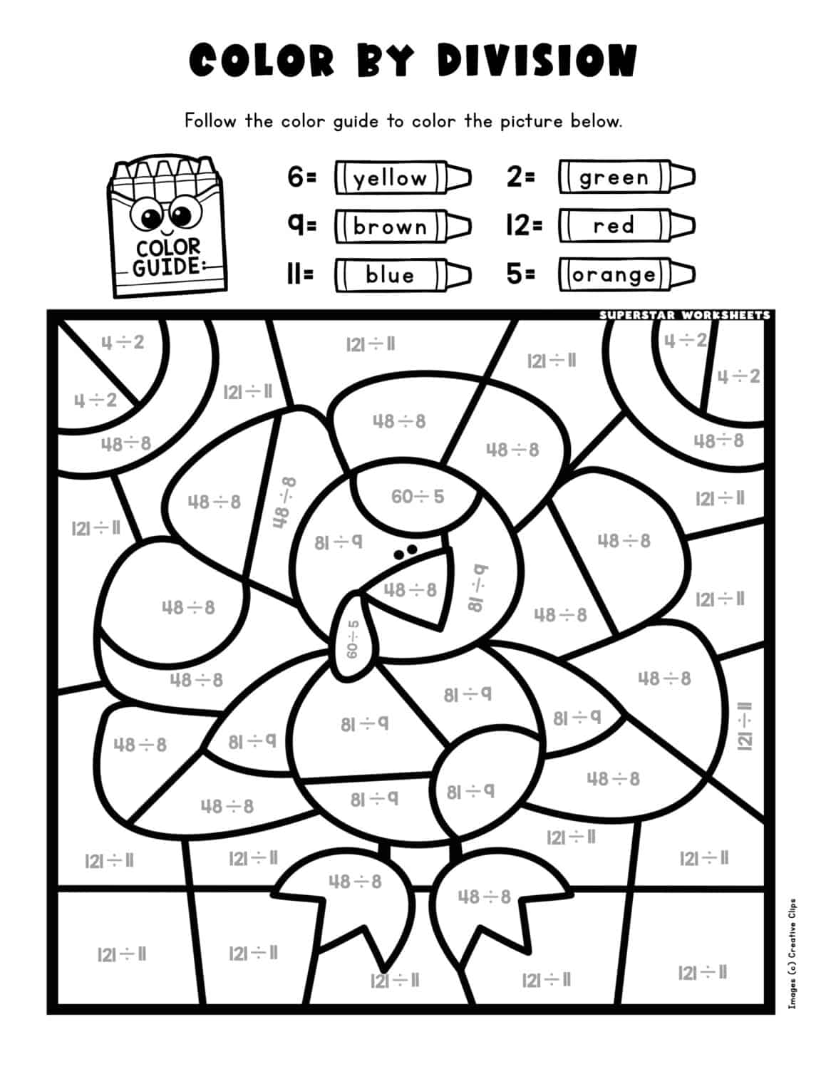 color by number math worksheets printable
