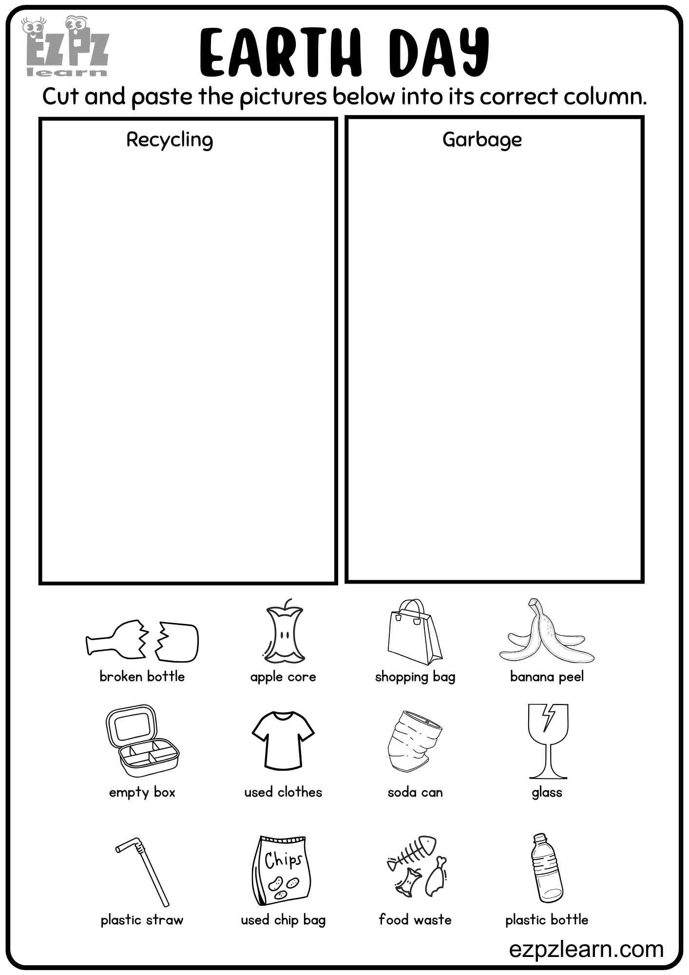 free printable earth day worksheets for kindergarten