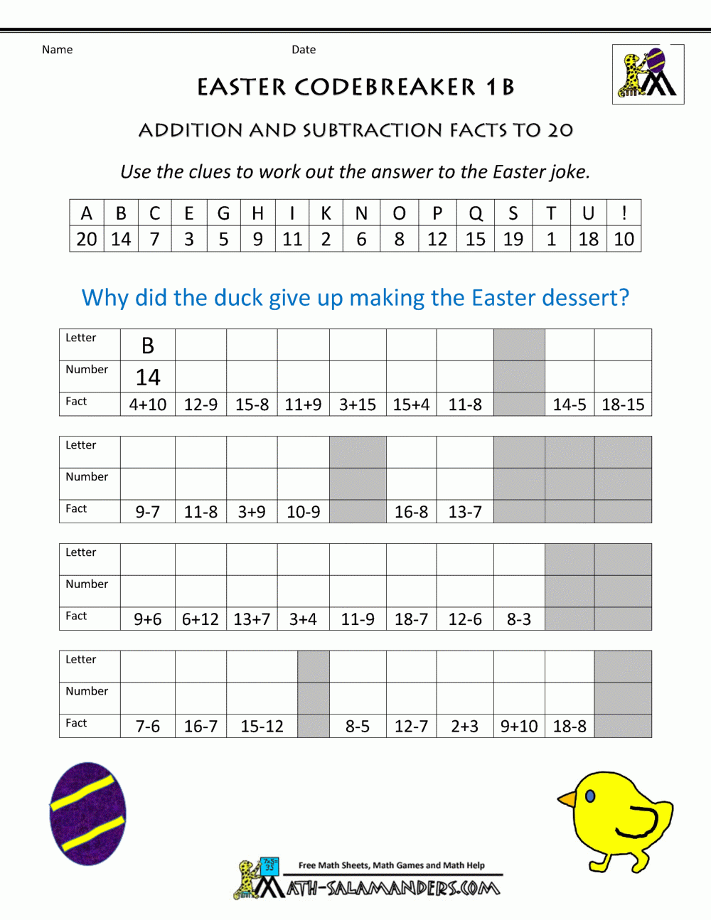 Easter Worksheets For Kids