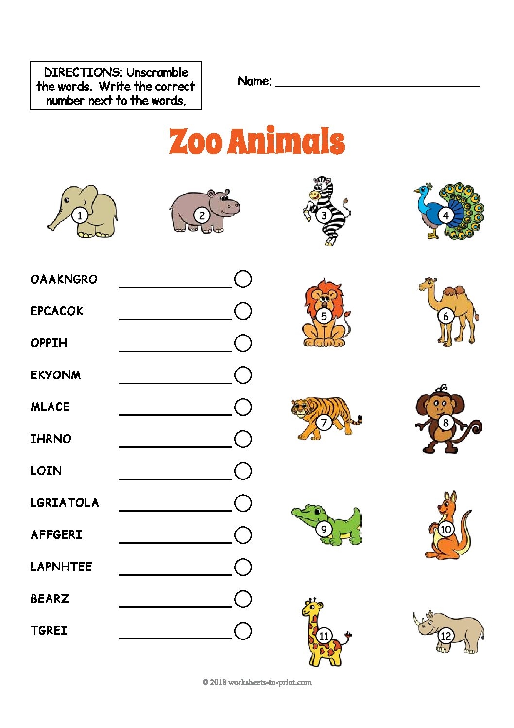 English ESL Worksheet Zoo Animals Language Advisor