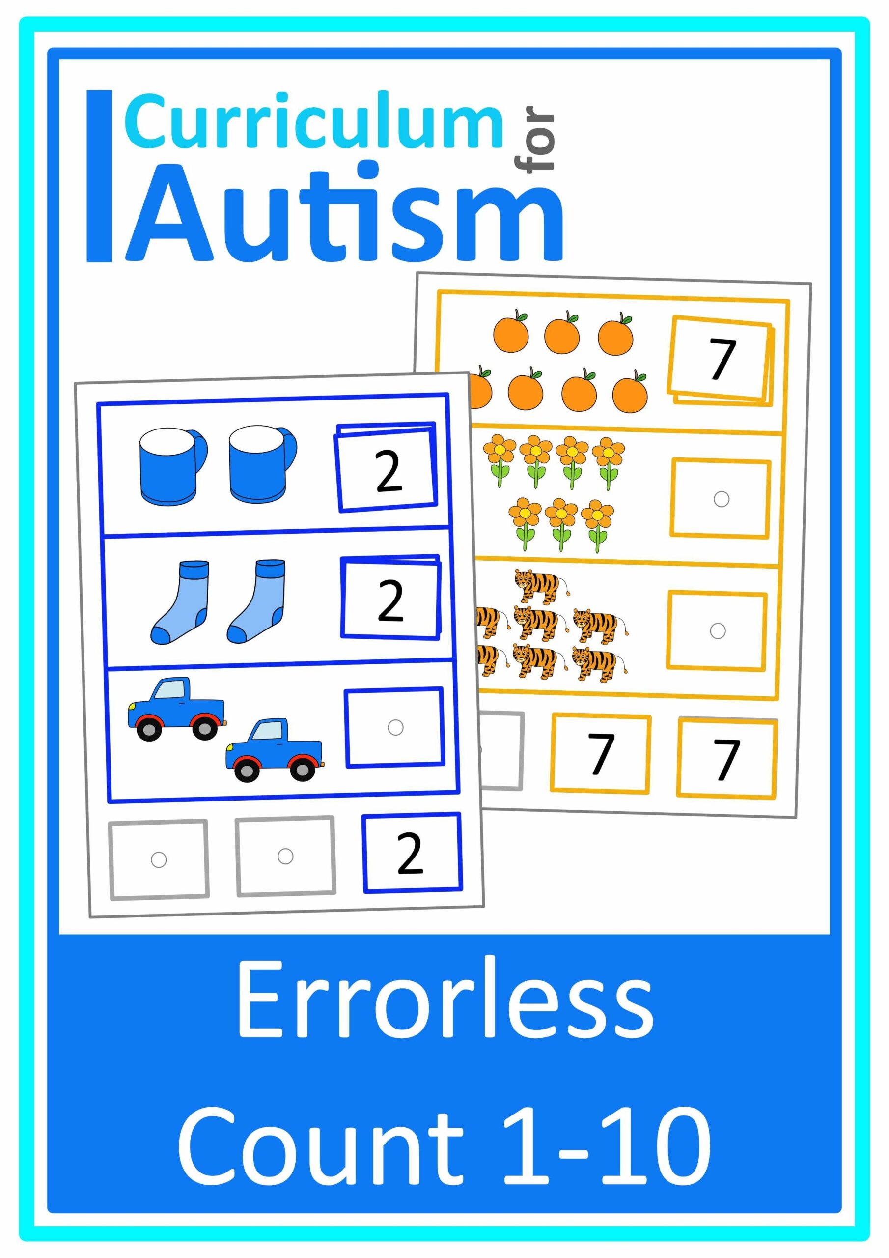 Errorless Number Recognition 1 10 Worksheets Autism Special Education Curriculum For Autism