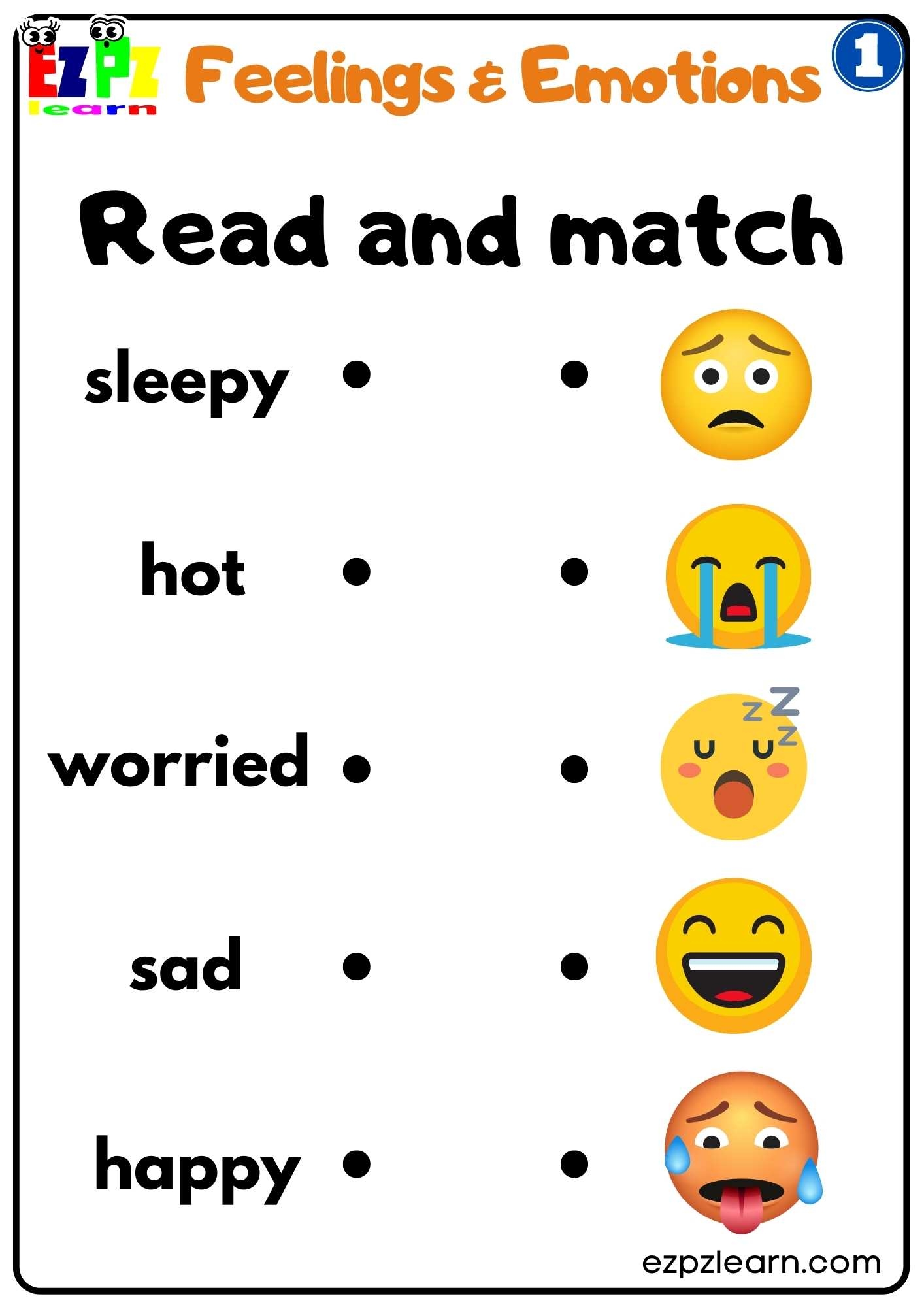free printable emotions worksheets