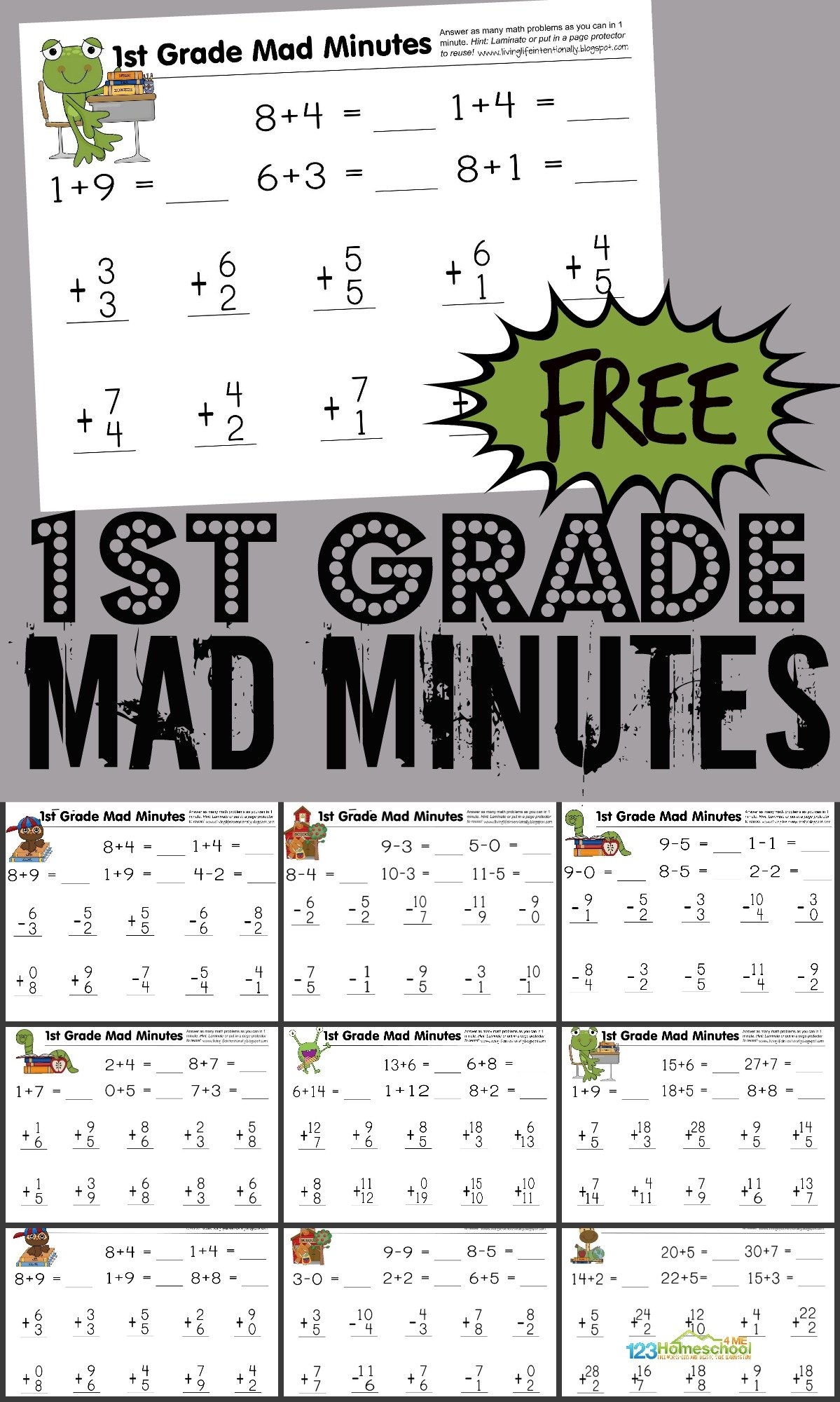 free printable math worksheets 1st grade