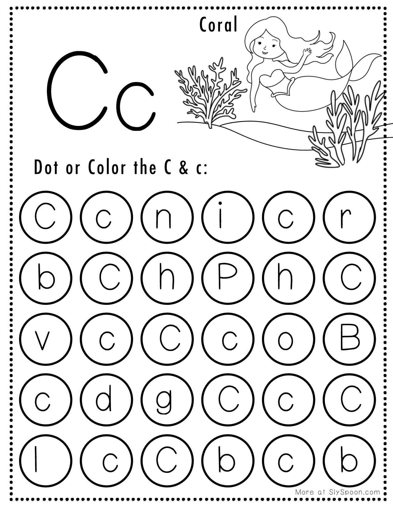 letter c printable worksheets