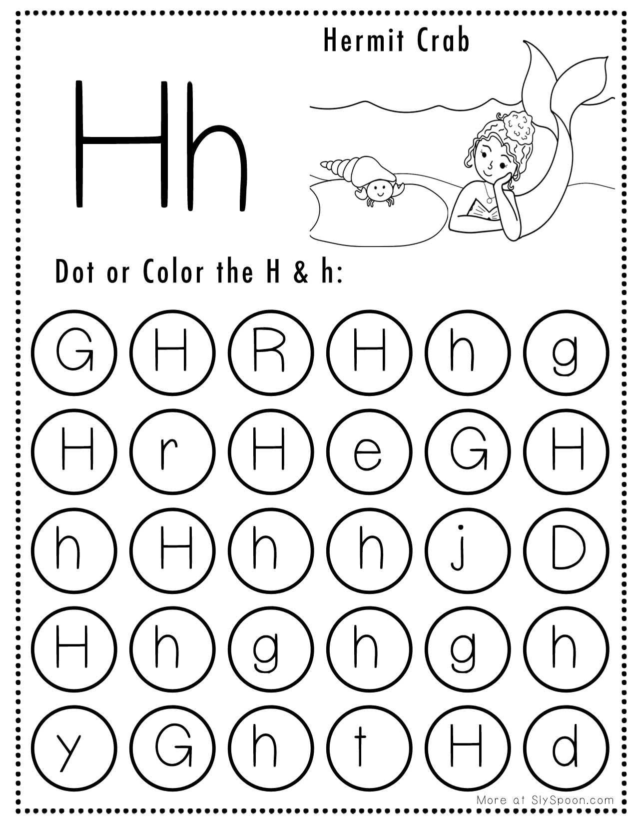 letter h worksheets free printables
