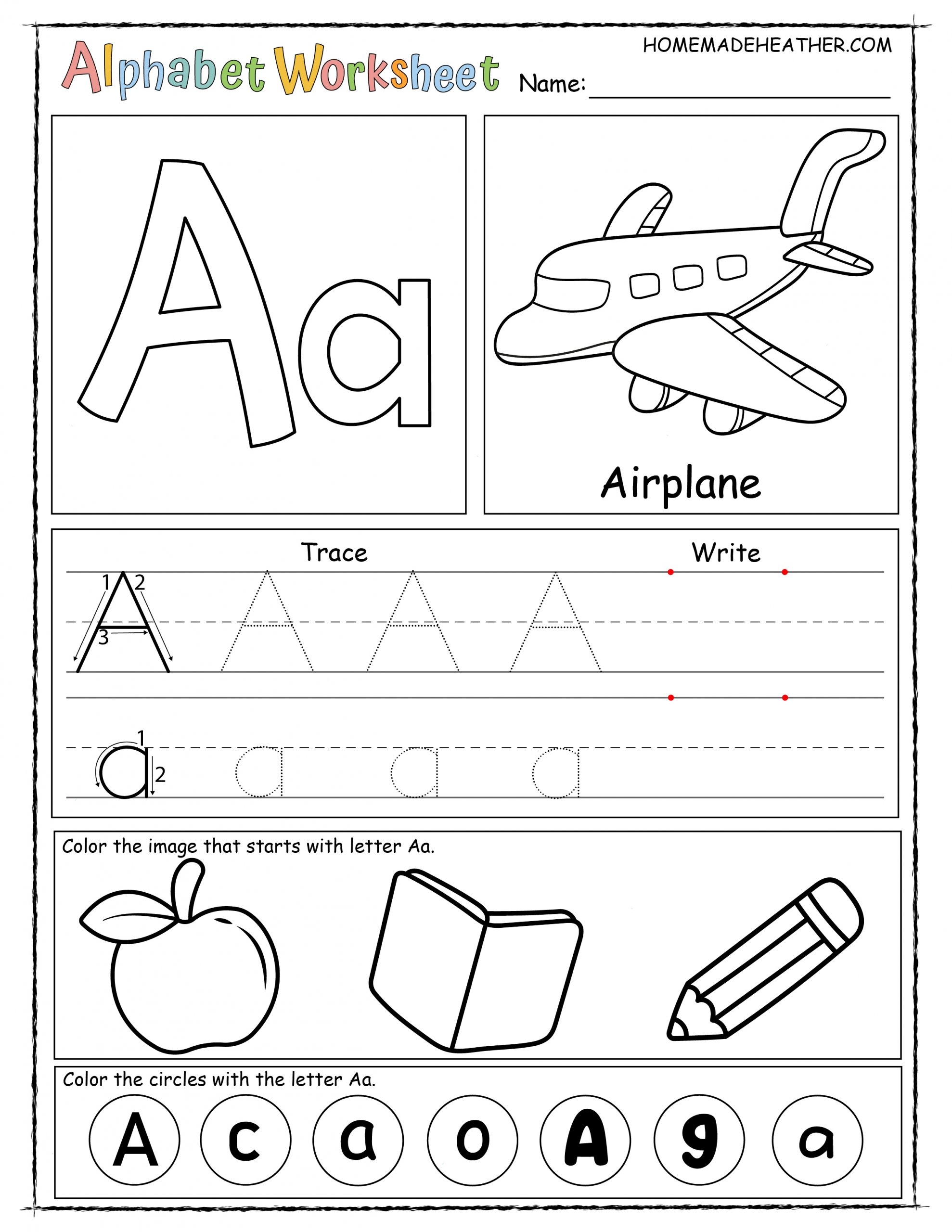alphabet practice worksheets printable