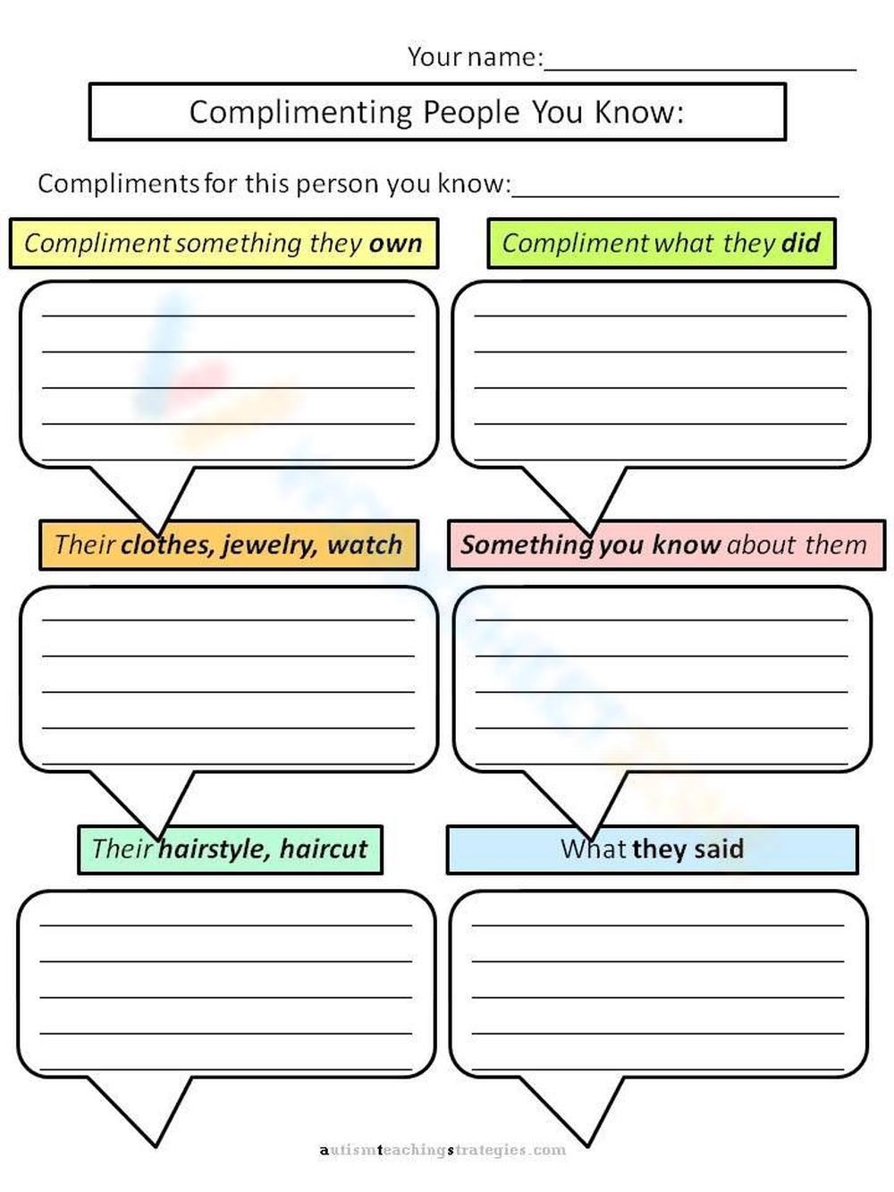 free printable social skills worksheets