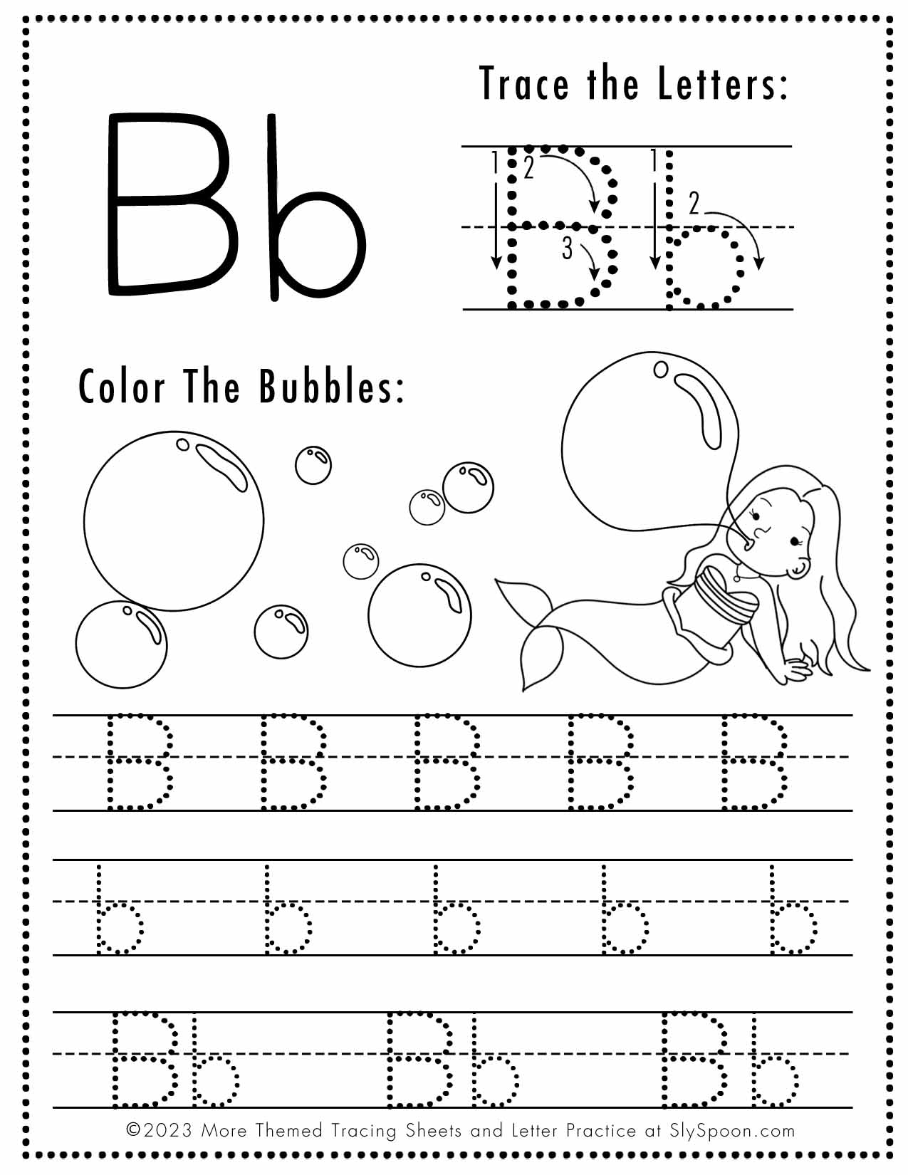 letter b free printable worksheets