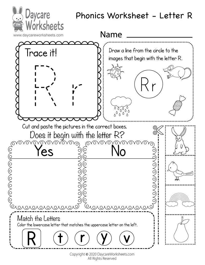 letter r free printable worksheets
