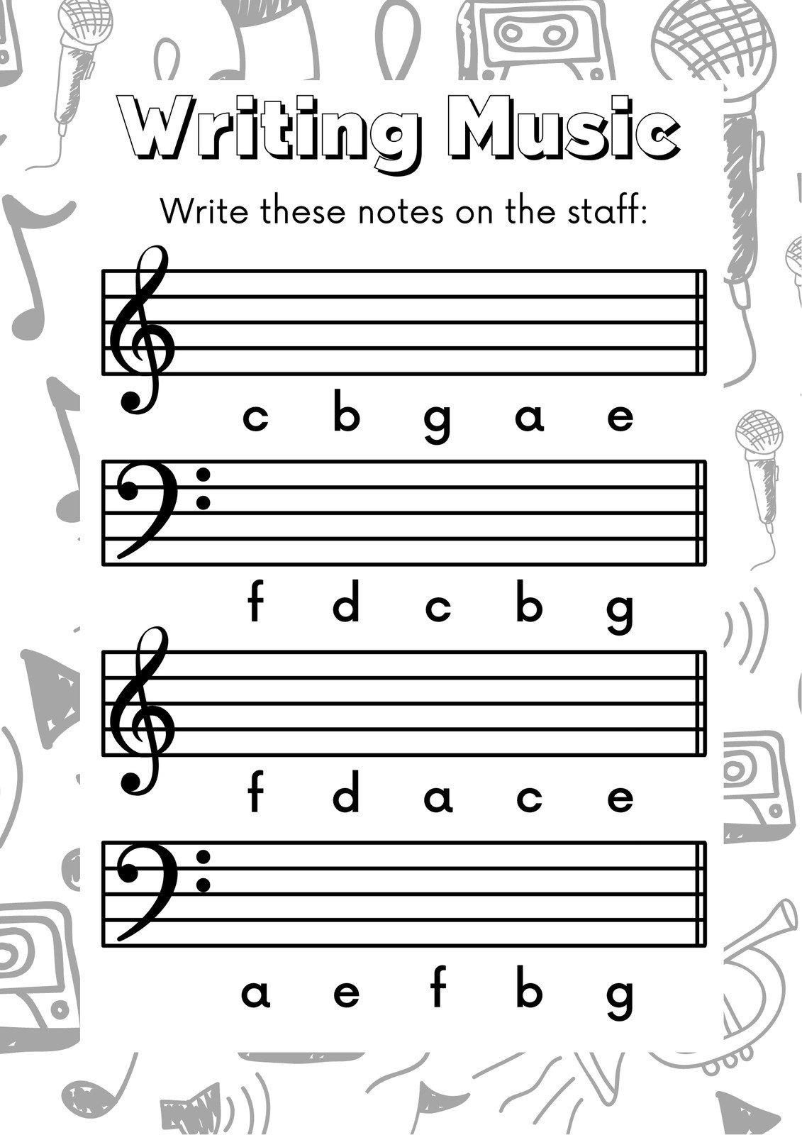 free printable music worksheets