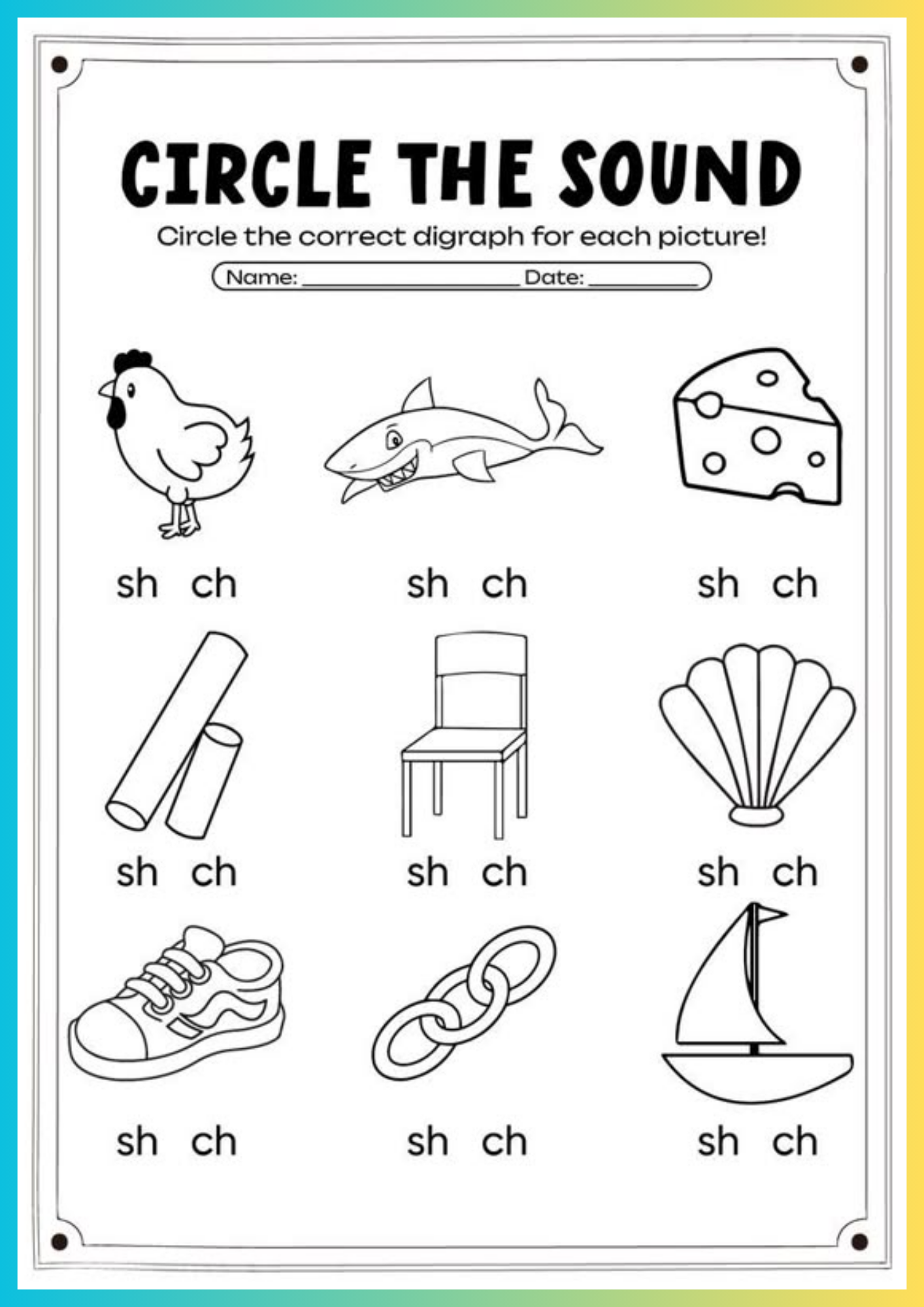 free printable phonics worksheets
