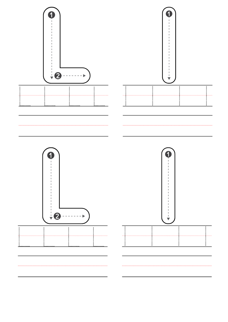 letter l printable worksheets