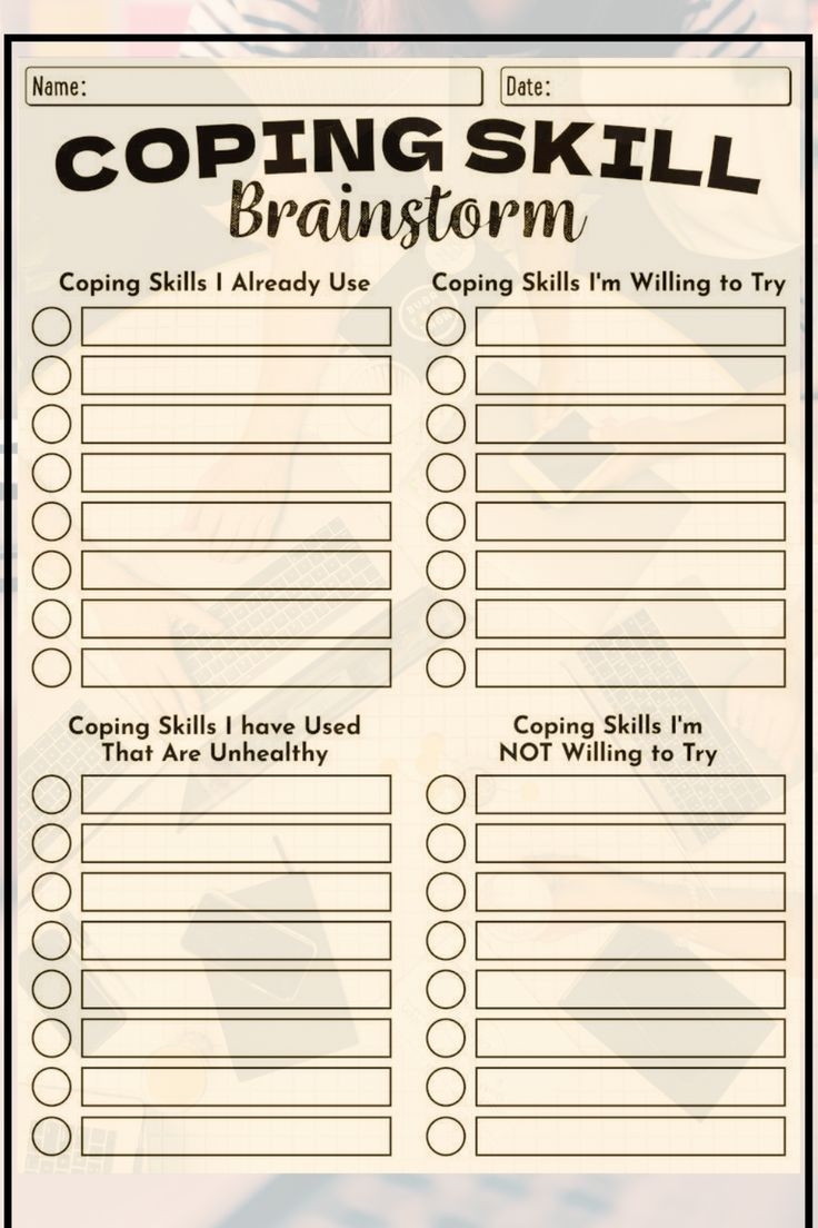 Free Printable Coping Skills Worksheets For Adults