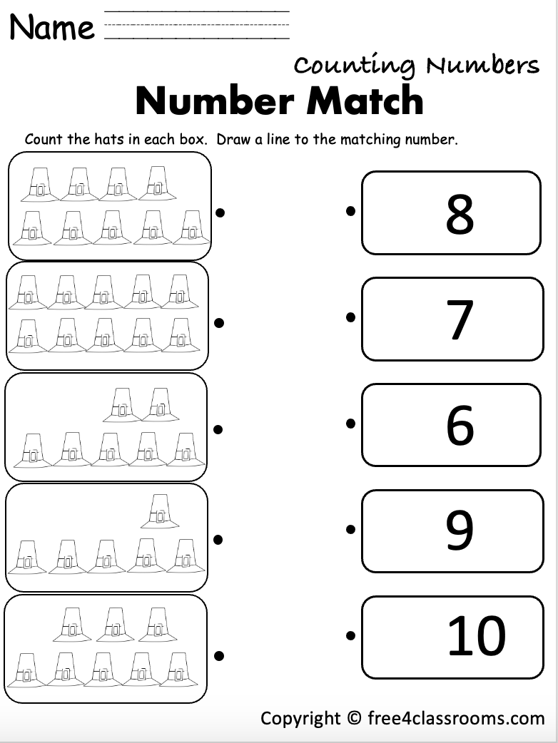 free printable counting worksheets for kindergarten