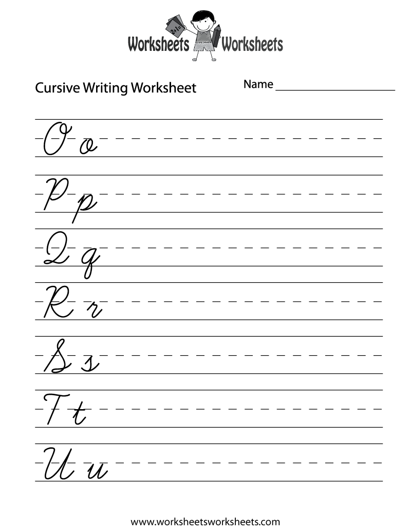 free cursive printable worksheets