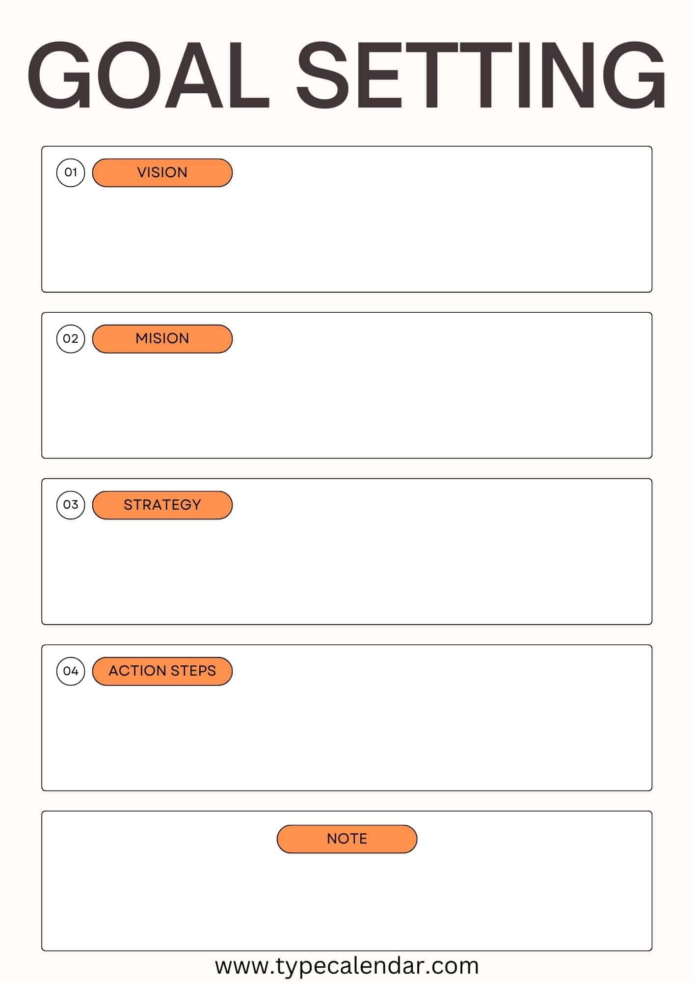 free printable goal setting worksheet